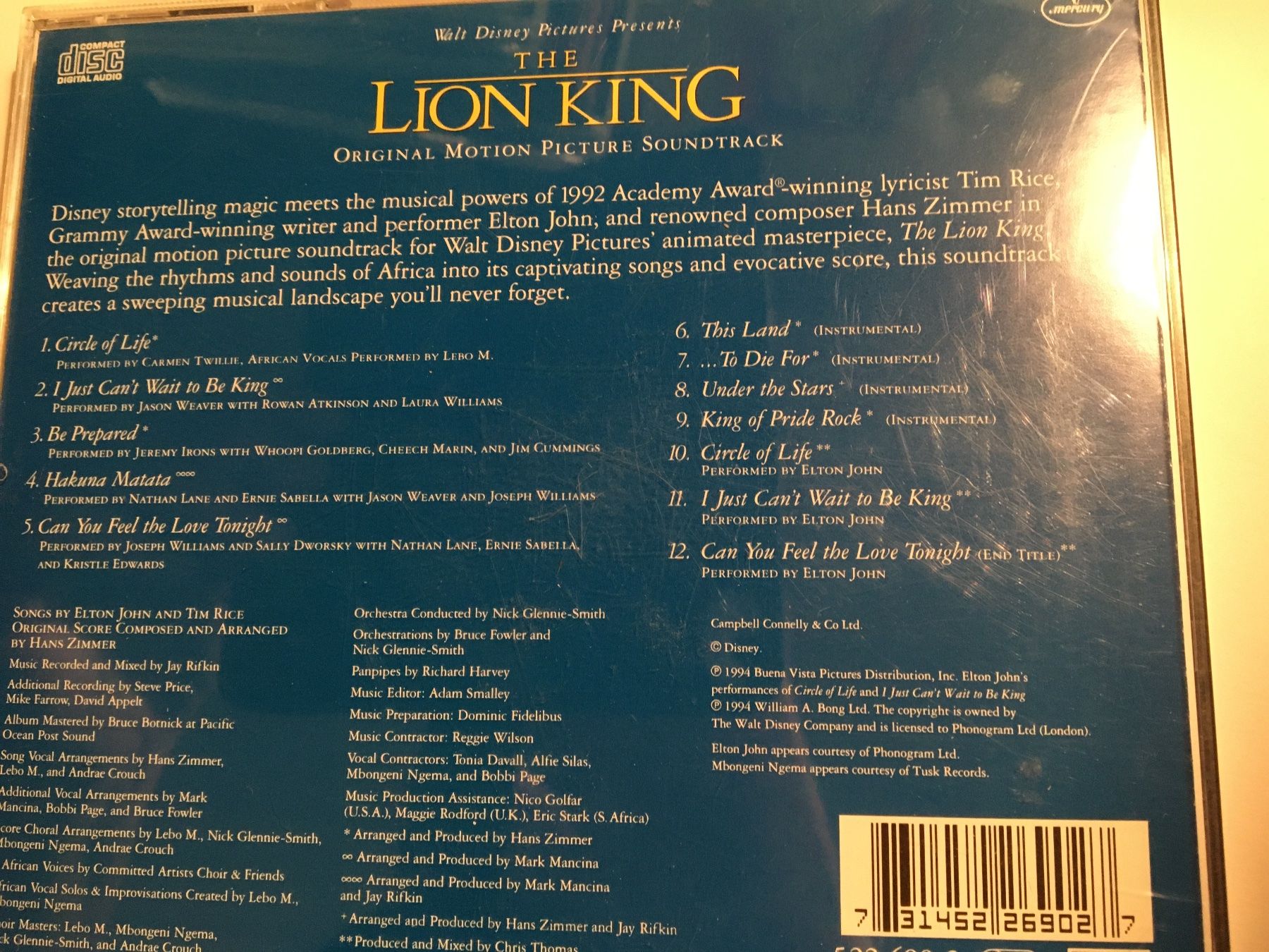CD: The Lion King – Usato da Arth venduto da Vrecam51 1