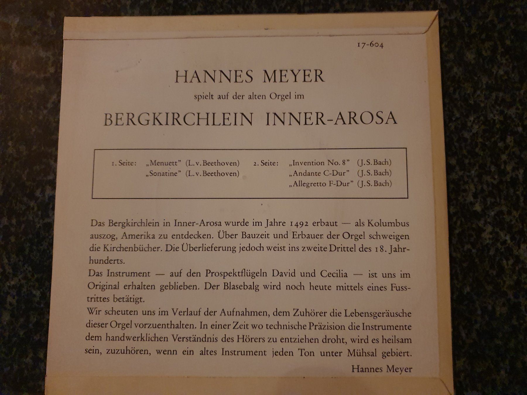 Dischi in vinile: Hannes Meyer -Single – Usato da Grandval venduto da JeroenK 1