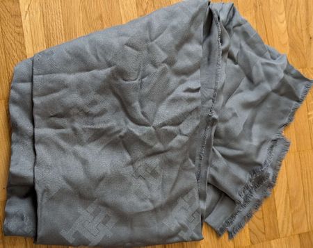 Tommy Hilfiger Schal Monogramm grau-blau neu mit Etikett