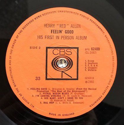 Dischi in vinile: Jazz LP: Henry "Red" Allen "Feeling good" (CBS) – Usato da Hochfelden venduto da mue_lhm9 2