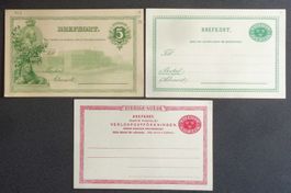 SVERIGE: 6 entiers postaux * des années 1885–1897