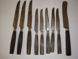 Konvolut 3 Essmesser, 5 Dessertmesser