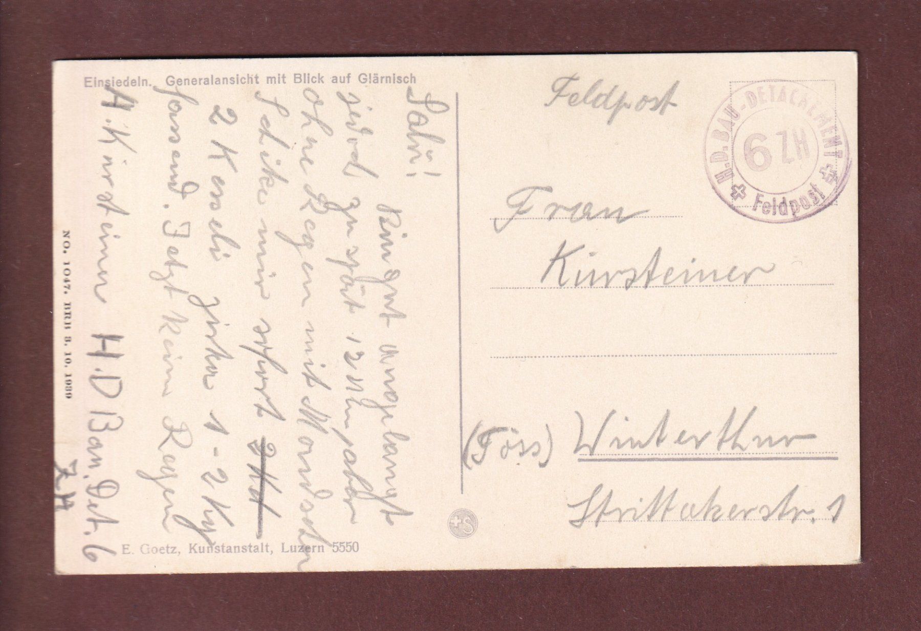 Cartoline postali: EINSIEDELN - Feldpost – Usato da Pully venduto da nicecards 1