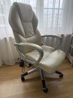 Bürostuhl creme farbig mit massage