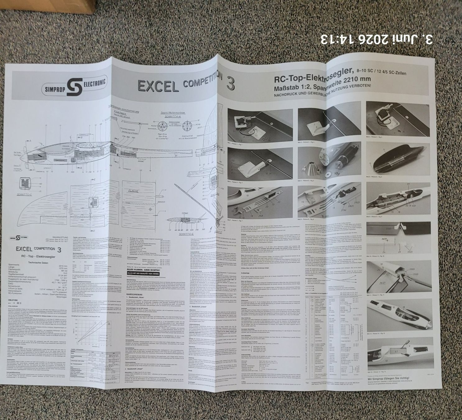 Simprop Modellismo RC: Simprop Excel Competition 3 221cm  Neu Baukasten ARF – Nuovo e nell'imballaggio originale da Solothurn venduto da Muse1998 5