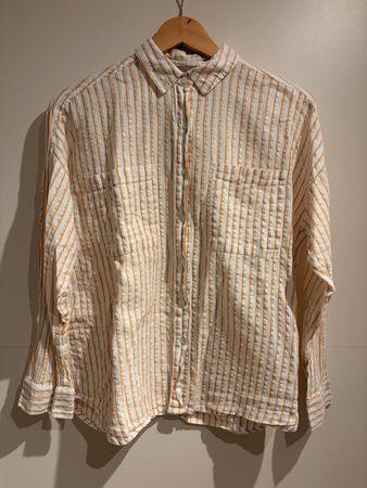 Bluse Weiss-Orange-Silber gestreift