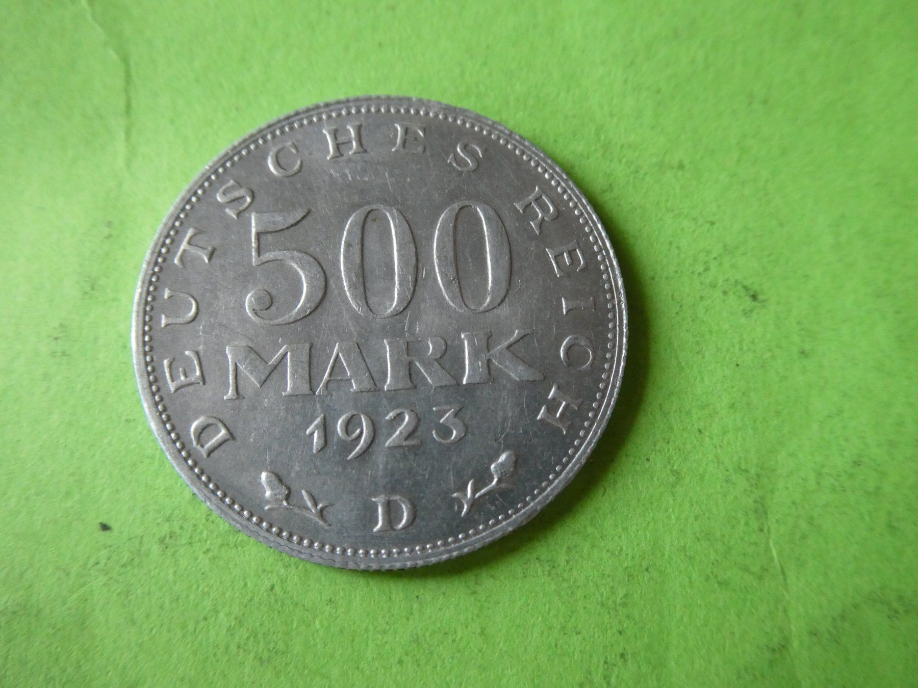 Tutti le monete: Dt. Reich 1923 D, 500 Mark - Alu – Usato da Hinterforst venduto da Rohusri