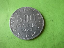 Dt. Reich 1923 D, 500 Mark - Alu