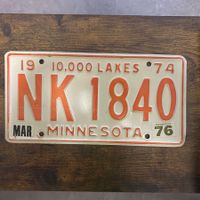 🇺🇸 1974 Vintage U.S. Autoschild - Minnesota NK 1840