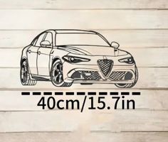 Vintage Metall Kunstrahmen Alfa Romeo Giulia 40cm