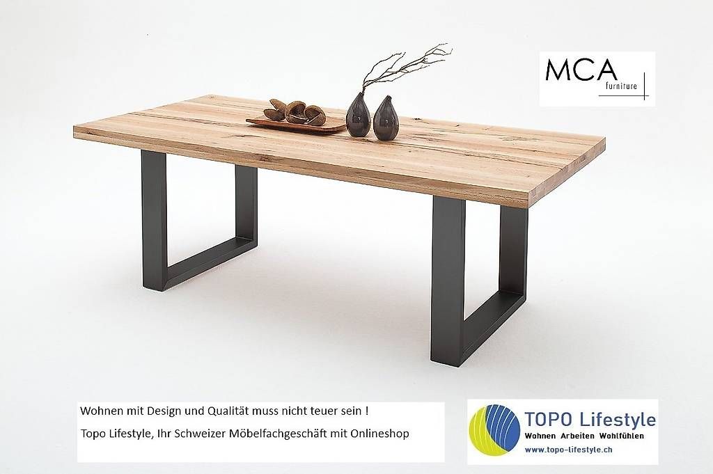 Tavoli: Castello Eiche/Anthrazit Ess-Tisch 220 x 100 cm – Nuovo e nell'imballaggio originale da Lichtensteig venduto da pascalporchet
