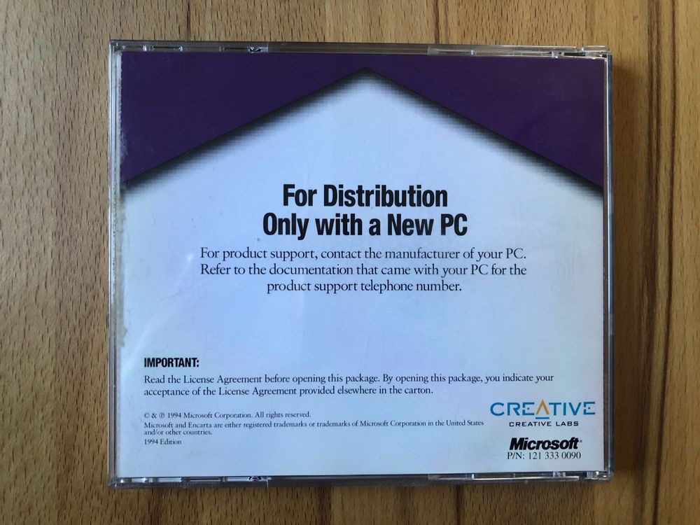 Microsoft Home Encarta Complete Encyclopedia CD-ROM von 1994 (Gebraucht ...