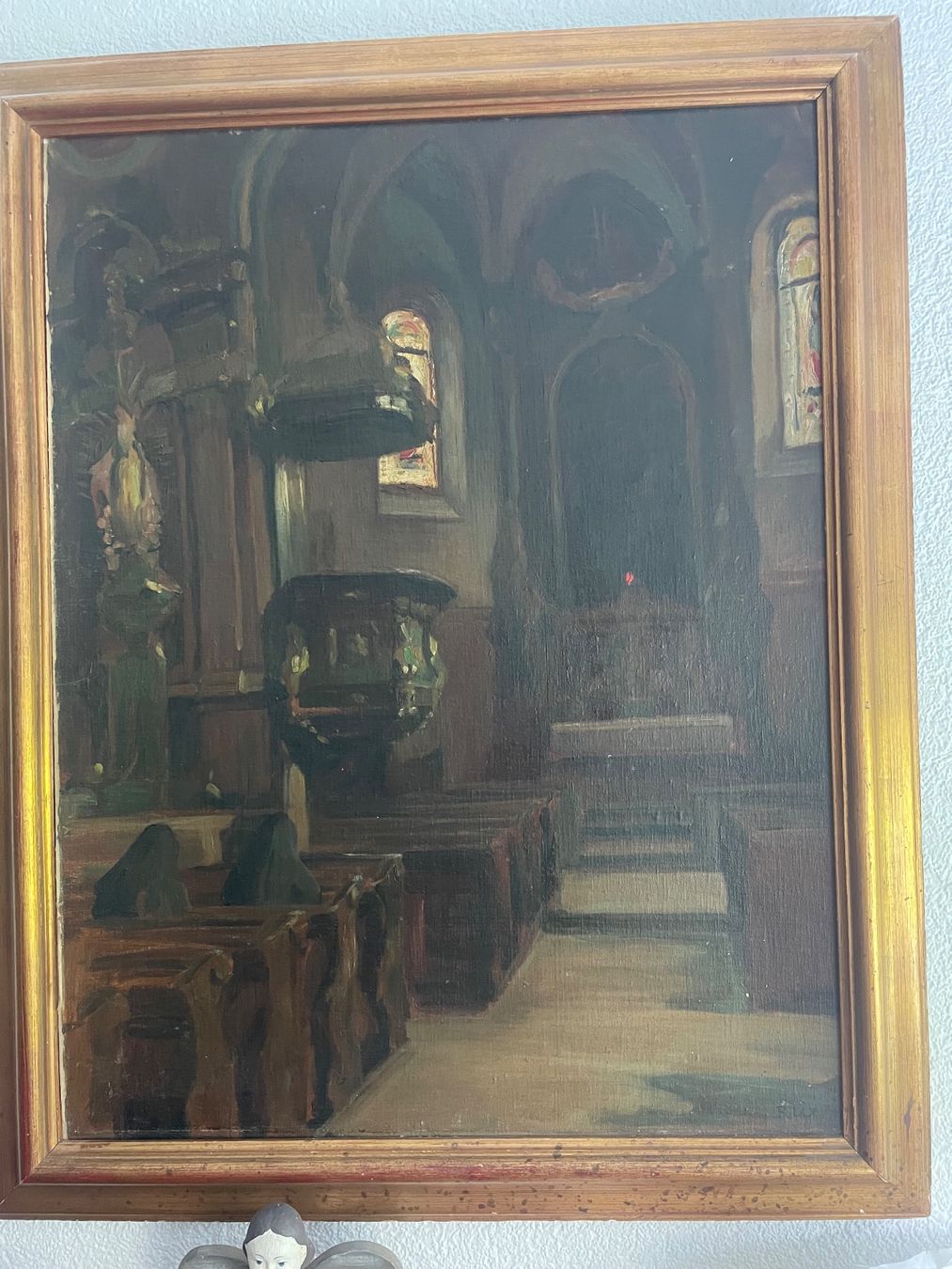 Dipinti: Olio su tela - Bild - Interno chiesa – Usato da Minusio venduto da Pink222