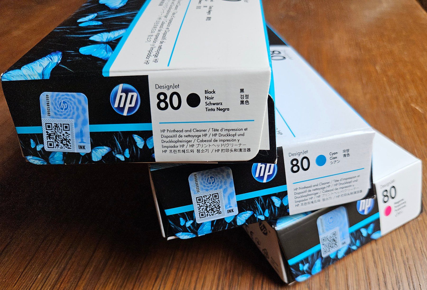 Hewlett Packard Cartucce per stampanti & toner: 3x HP 80 Printhead and Cleaner – Nuovo e nell'imballaggio originale da Kiesen venduto da L-1049 1