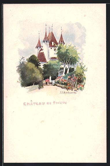 Cartoline postali: Künstler-AK Thun, Le Chateau – Usato da Berlin venduto da bartko-reher