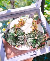 Boucles d'oreilles faits main fleurs de lotus vietnamiennes 