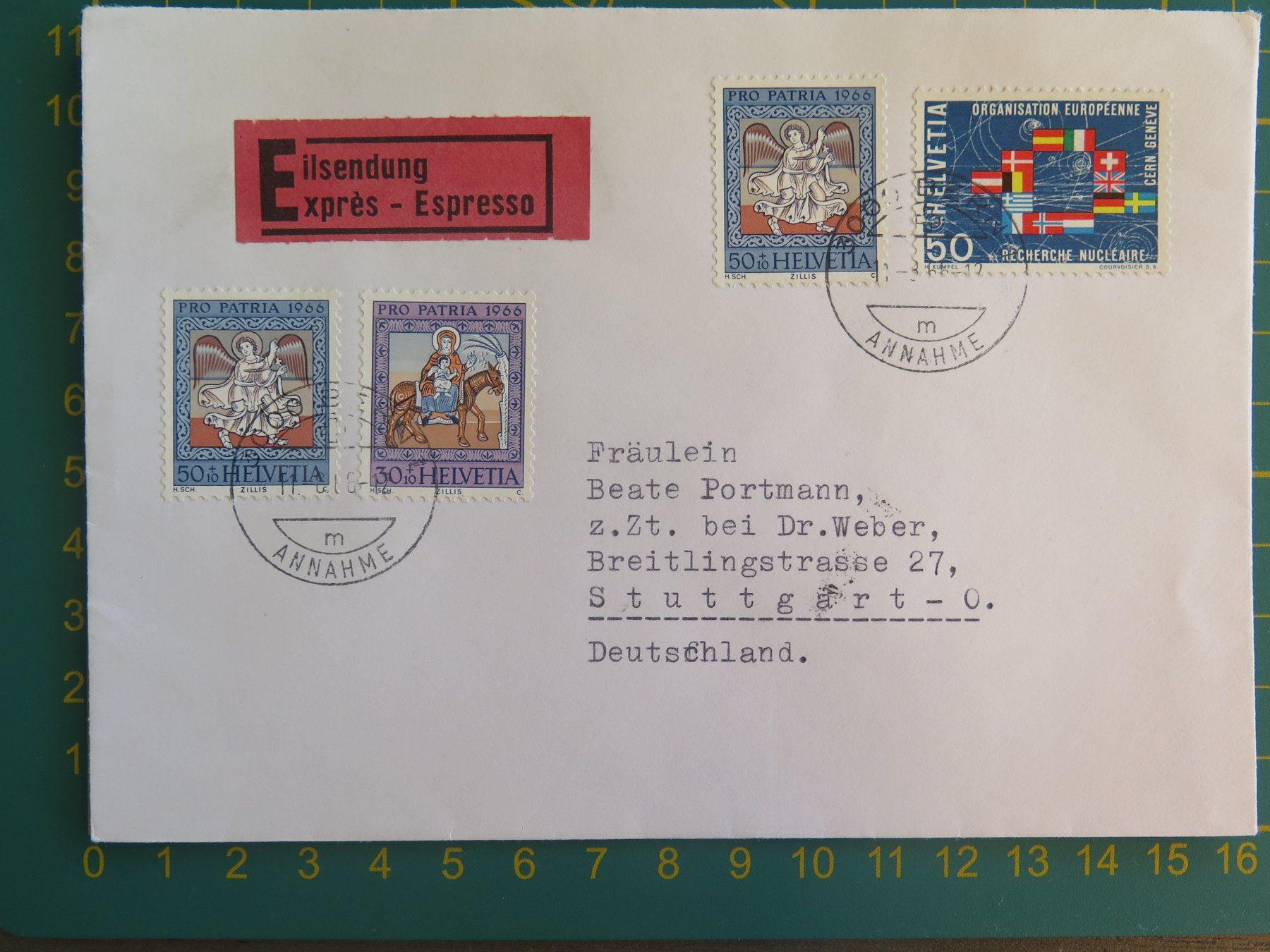 Buste & buste per spedizione: Briefumschlag Eilsendung Schweiz 1966 gebraucht – Usato da Etziken venduto da Neuwick