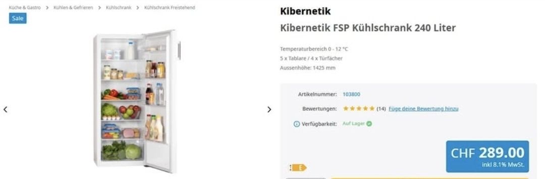 Frigoriferi: Kibernetik Kühlschrank – Usato da Glarus venduto da GabyThomas
