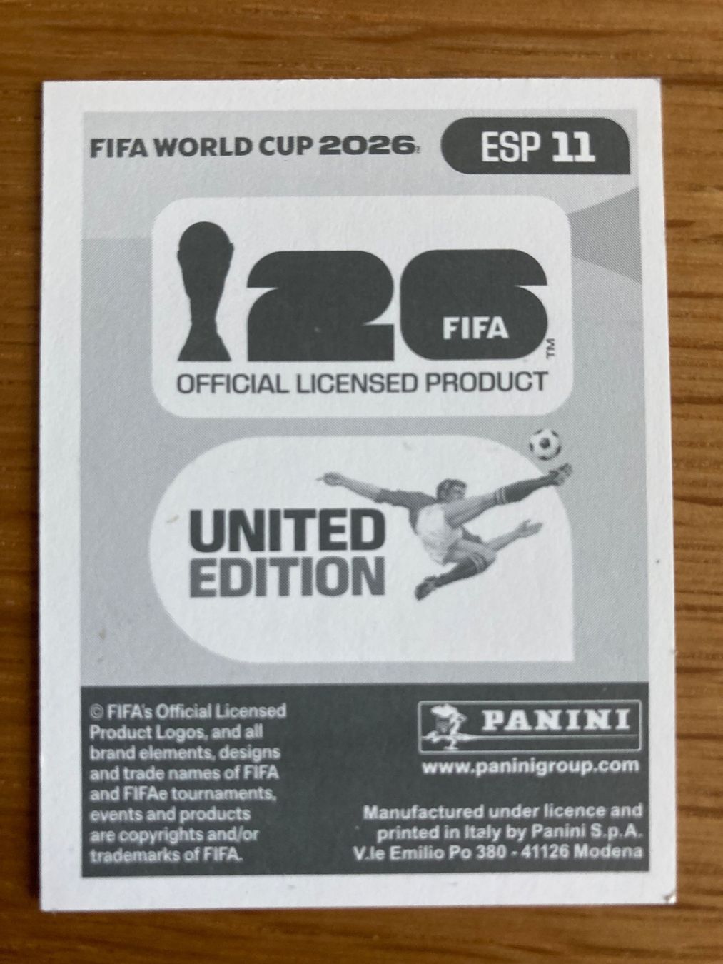Panini Carte collezionabili: WM Sticker ESP 11 – Nuovo (secondo la descrizione) da Winterthur venduto da Whitefish 1