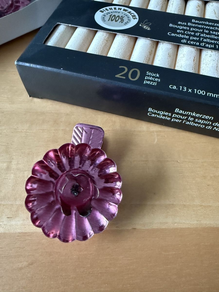 Portacandele: Adventszeit: Baumkerzenhalter rosa + Baumkerzen – Usato da Mettmenstetten venduto da _4_YOU_ 2