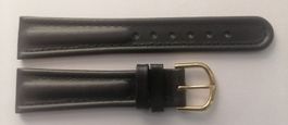 Bracelet en cuir noir robuste pour montre homme, 20 mm