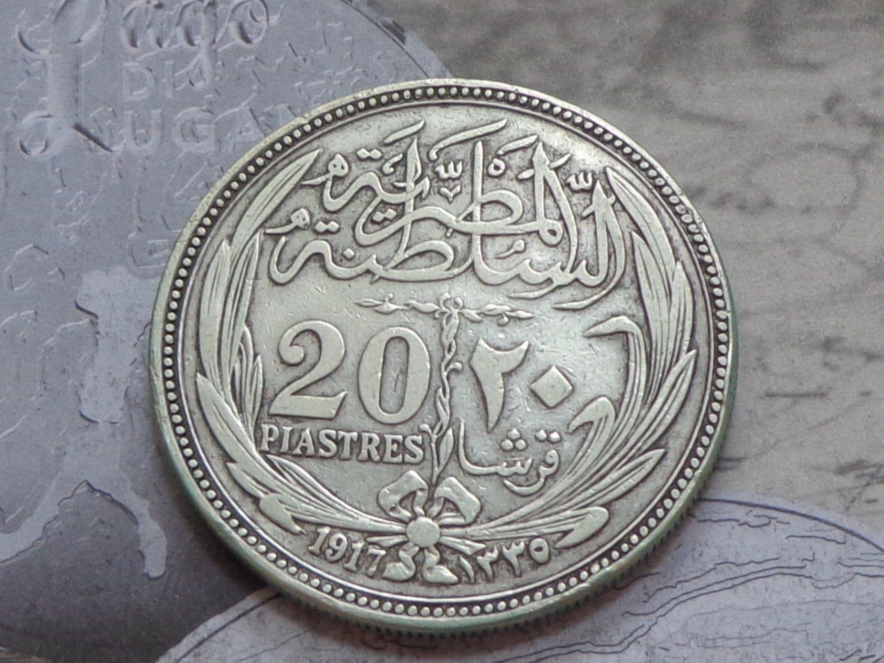 Tutti le monete: Egypte 20 Piastres 1917 - Hussein Kamil – Usato da Pully venduto da UCA01