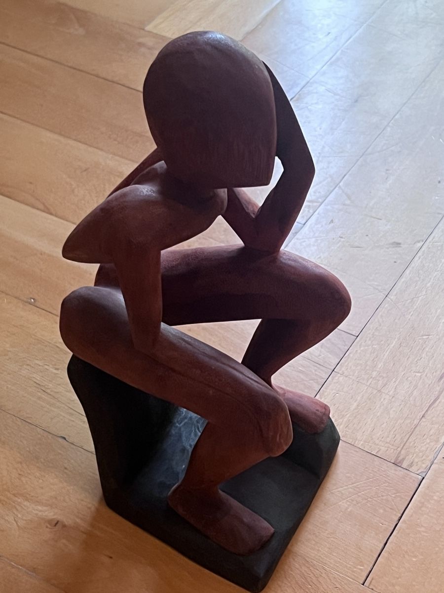 Statuette: Sculpture Homme Penseur Forme Libre – Nuovo e nell'imballaggio originale da Bulle venduto da Sammobil 1