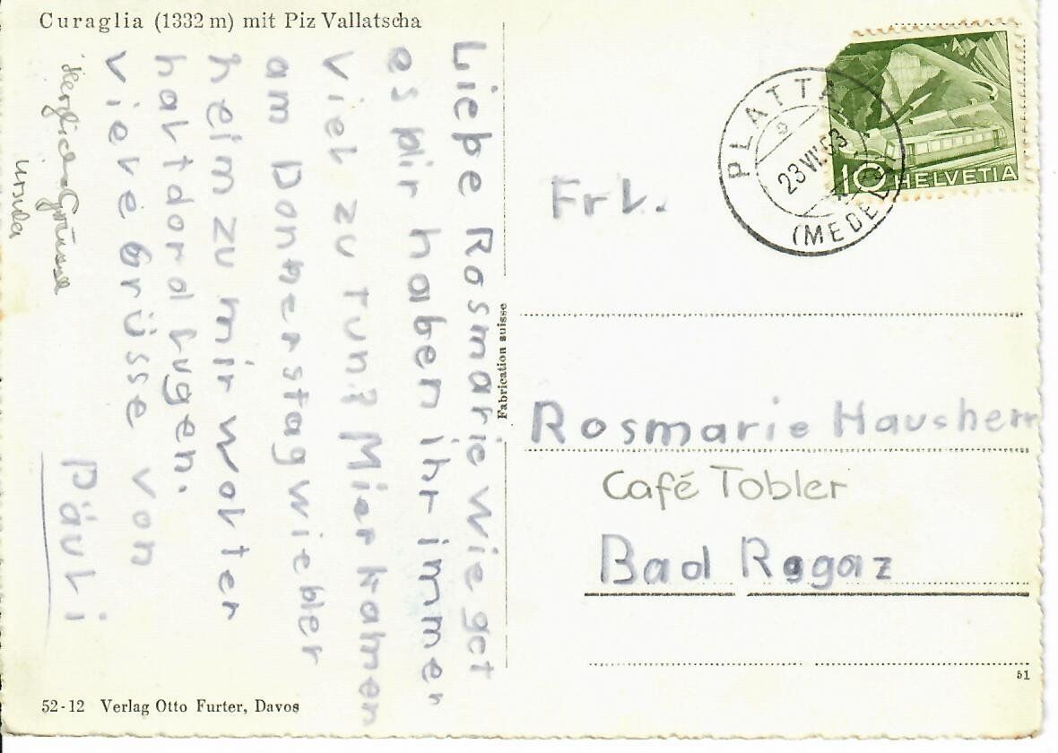 Cartoline postali: Curaglia – Usato da Hochdorf venduto da Ziegel-16 1