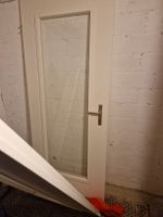 Zimmertür weiss mit Glaseinsatz gebrauchter Zustand