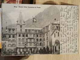 Alte PK / Brig - Grand Hotel Couronne et Poste Gelaufen 1904