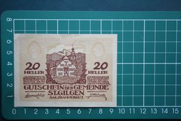 currency voucher austria st.gilgen 20 heller 1920