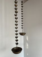 Messing-Urulis in Lotusform Vintage Regenketten aus Metall
