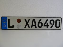 Nummernschild / Kfz-Kennzeichen Deutschland L XA6490 mit EU