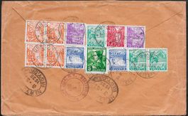 1936 Brief CHARGE LUGANO - USA Frankatur speziell Top ab 1.-