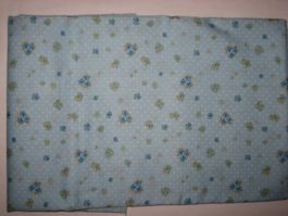 Baumwollstoff hellblau mit weissen Pünktli und Röschen