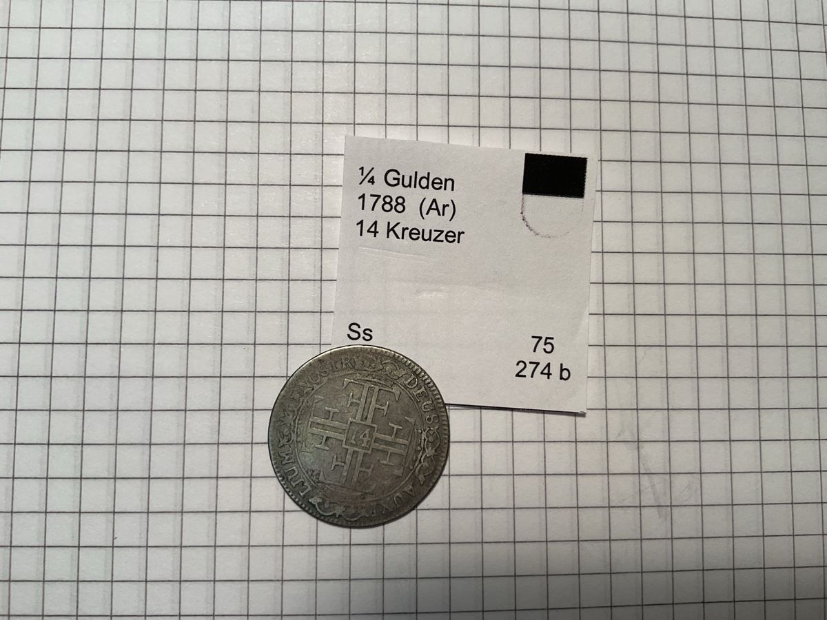 Tutti le monete: Freiburg 1/4 Gulden 1788 – Usato da Ursenbach venduto da tho_8s6p 1