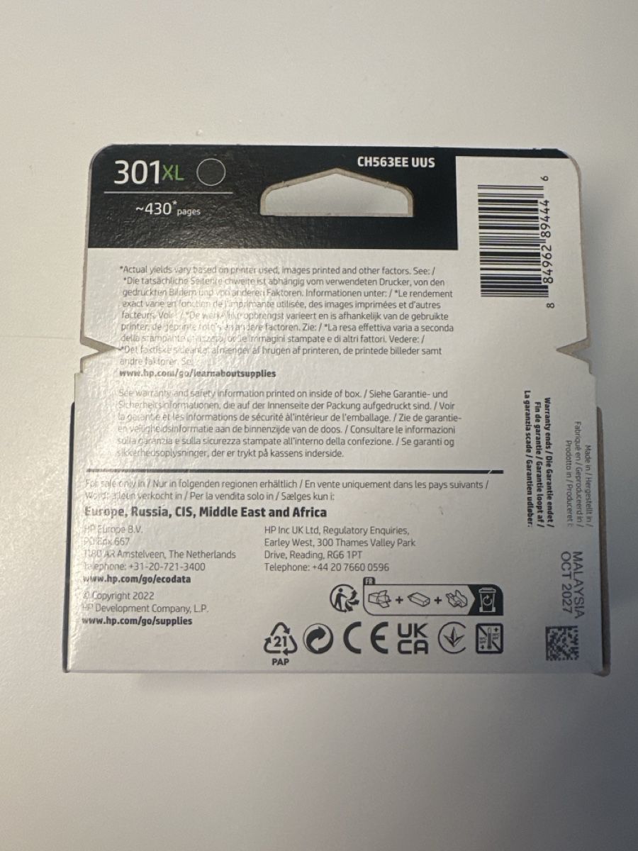 Druckerpatronen & Toner: HP 301XL Black Patrone – Neu und originalverpackt aus Biberist von ram_w759 2