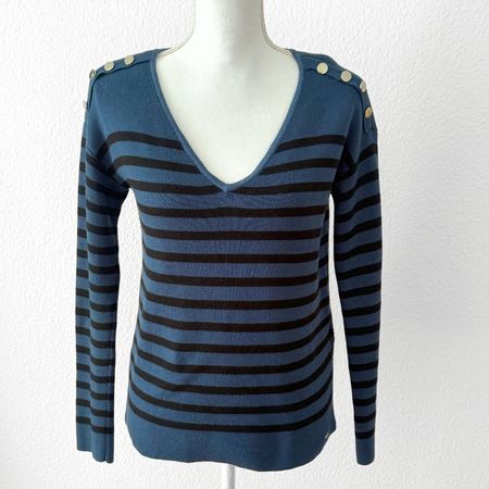 MORGAN Pull Rayé Vert & Noir - Taille XS