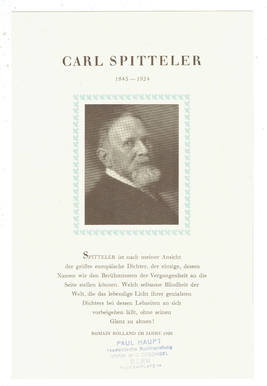 Livres: Carl Spitteler  Gottfried Bohnenblust – D'occasion à Flims - Dorf par Stagediver 2