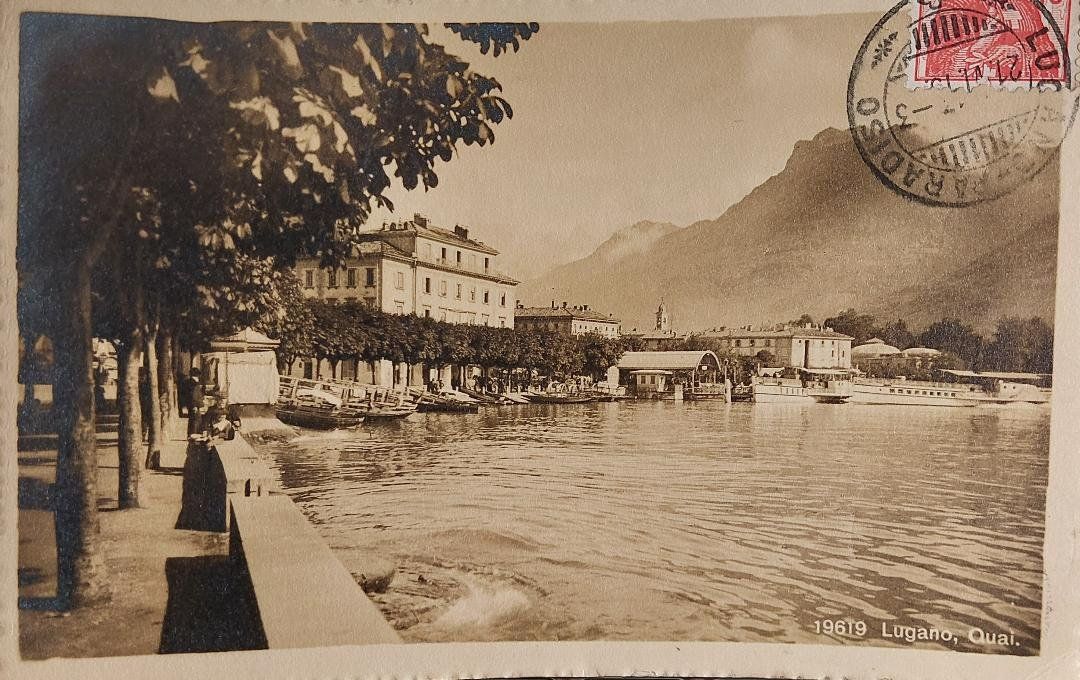 Cartoline postali: LUGANO - Quai - 1913 – Usato da Delémont venduto da Domdom1