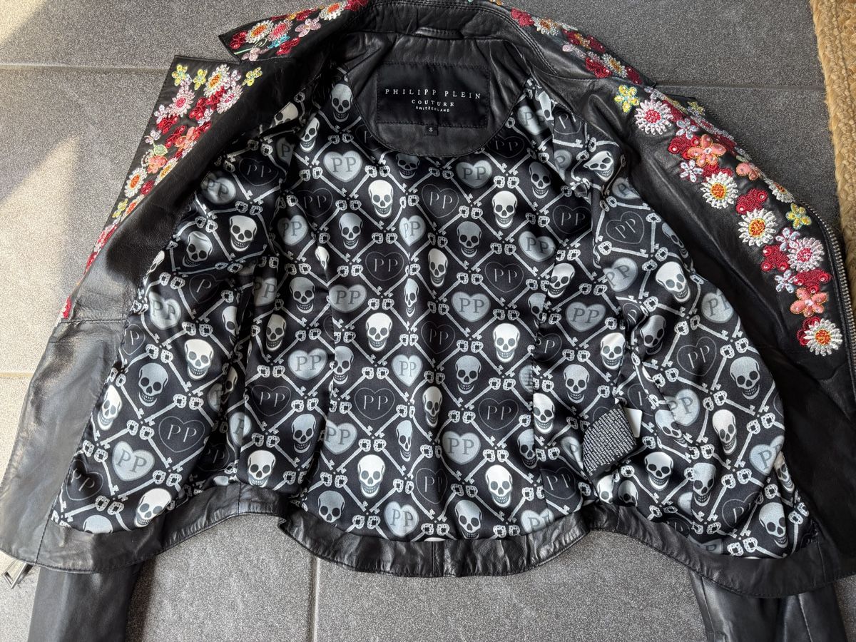 Philipp Plein Giacche: Exklusive Philippe Plain Totenkopf Lederjacke S – Usato da Staufen venduto da Elina08 4