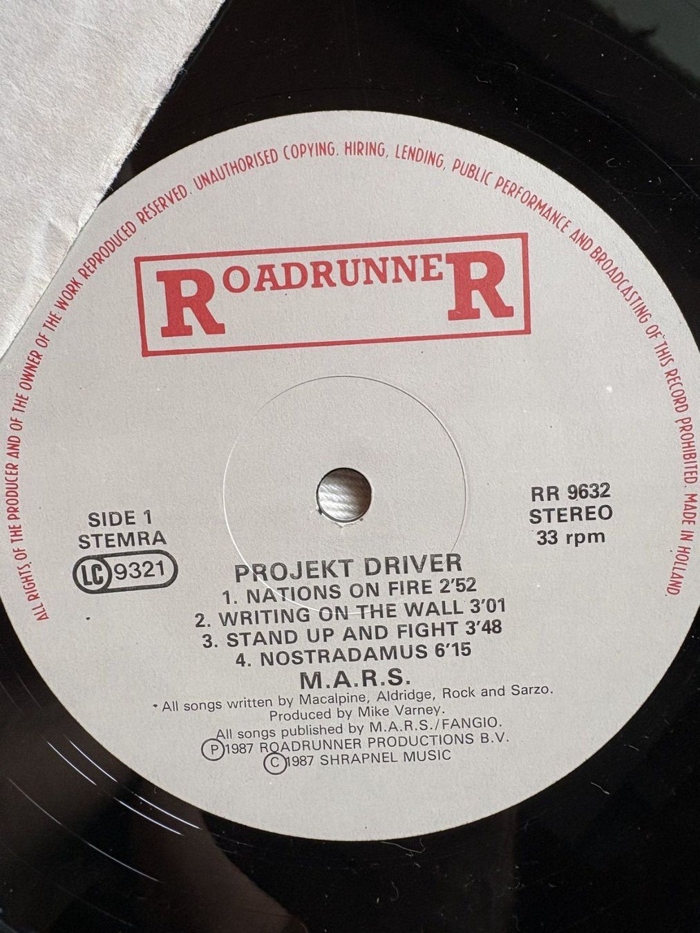 Vinyles: Macalpine, Aldridge, Rock, Sarzo - Project Driver Vinyl LP – D'occasion à Effretikon par ChrisLamberger 2
