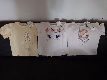 NEU mit Etikett! 3 Mädchen T-Shirts, Grösse 116