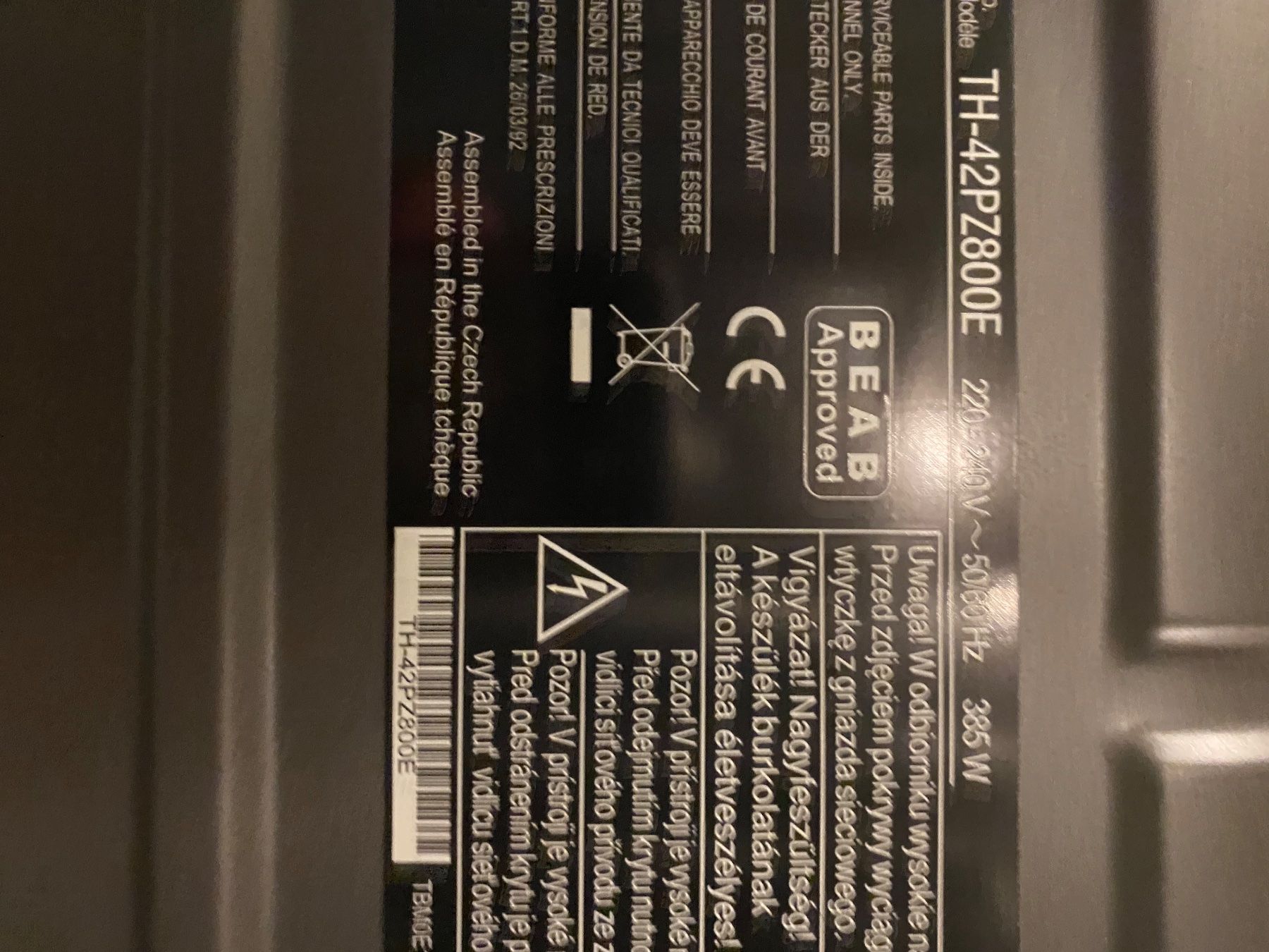 Panasonic Televisori: Fernseher Panasonic TH-42PZ800E – Usato da Lüchingen venduto da LIDB 3
