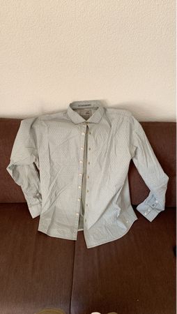 Men's long-sleeve shirt, light grey, size M