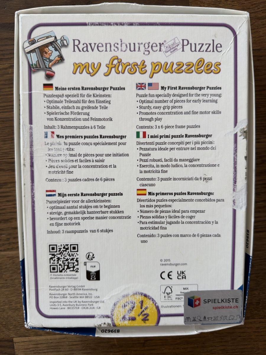 Ravensburger Puzzle: My First Puzzles 3x6 Teile Baustellen – Usato da Zürich venduto da car_6g7b 1