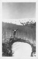 Schöne alte Postkarte MARKSTEIN Skispringen