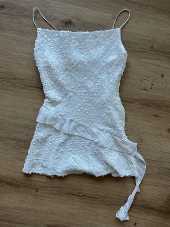 Paillettenkleid weiss Sommerkleid festlich & chic