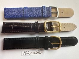 3 Stück 16mm Uhrenarmband Leder, gemischt, Uhrenband