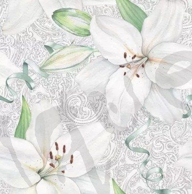 Tovaglioli: Serviette white lily (1412) 2Stk. – Nuovo (secondo la descrizione) da Schlatt TG venduto da kreativ-atelier